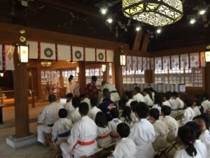 1月14日（日）、大分市の護国神社にて毎年恒例の寒稽古を行いました。