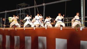 平成30年8月30日（土）「しんせい祭り」にて士道舘北部エリアの子どもたちが形と板わりを披露しました。