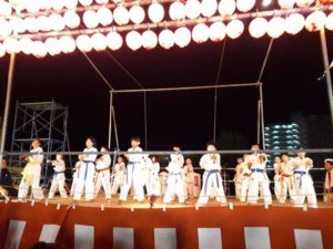 平成30年8月30日（土）「しんせい祭り」にて士道舘北部エリアの子どもたちが形と板わりを披露しました。